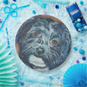 SCHWARZES HAVANESISCHES MONOGRAMM-PARTY PAPPTELLER (Party)