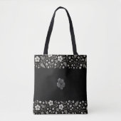 Schwarzes Hawthorn-Blumenmuster Tasche (Vorderseite)