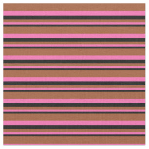 Schwarzes, heißes Rosa und siennenfarbenes Muster Stoff