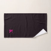 Schwarzes Heißrosa Monogramm Anfangsbuchstabe Mode Badhandtuch Set (Handtuch)