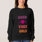 Schwarzes Hemd mit vollen Ärmeln für Frauen Sweatshirt (Vorderseite)