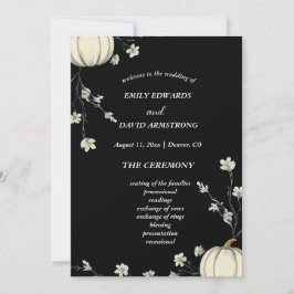 Schwarzes Herbst-Kürbis-Hochzeitsprogramm