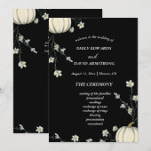 Schwarzes Herbst-Kürbis-Hochzeitsprogramm (Vorne/Hinten)