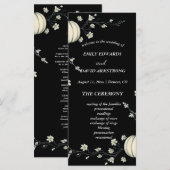 Schwarzes Herbst-Kürbis-Hochzeitsprogramm (Vorne/Hinten)