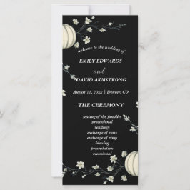 Schwarzes Herbst-Kürbis-Hochzeitsprogramm