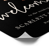 Schwarzes Herbst-Willkommensposter Poster (Ecke)