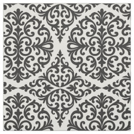 Schwarzes Heritage-Damask Stoff