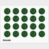 Schwarzes Herz am St Patrick's Day R Sticker (Blatt)