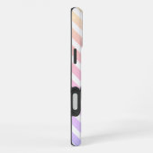Schwarzes Herz auf Regenbogen-Chevron-Streifen-Han iPhone Hülle (Rechte Seite)