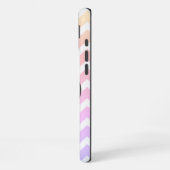Schwarzes Herz auf Regenbogen-Chevron-Streifen-Han iPhone Hülle (Linke Seite)