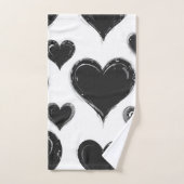 Schwarzes Herz-Badehandtuch-Set Badhandtuch Set (Handtuch)