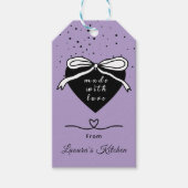 Schwarzes Herz & Bauch aus Liebe Bäckerei Geschenkanhänger (Vorderseite)