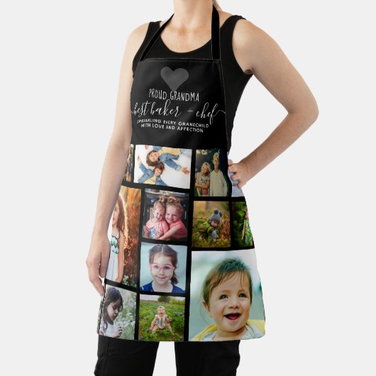 Schwarzes Herz Bester Baker Koch Oma Collage Schürze (InSitu)