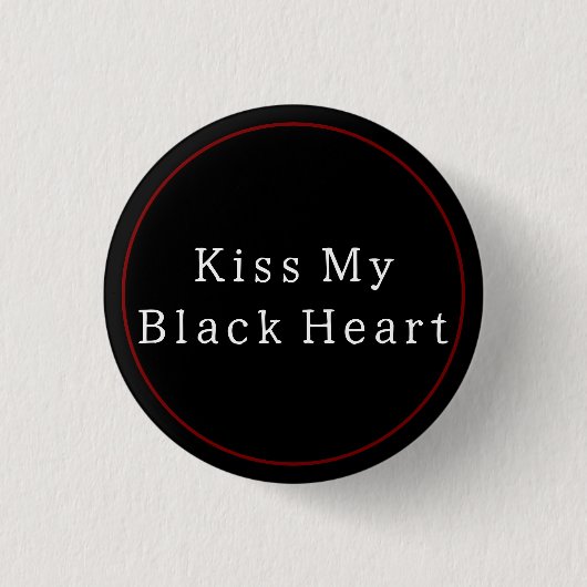 Schwarzes Herz Button (Vorderseite)