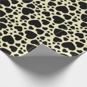 Schwarzes Herz-Cluster-Muster Geschenkpapier (Ecke)