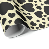 Schwarzes Herz-Cluster-Muster Geschenkpapier (Rolleneckpunkt)