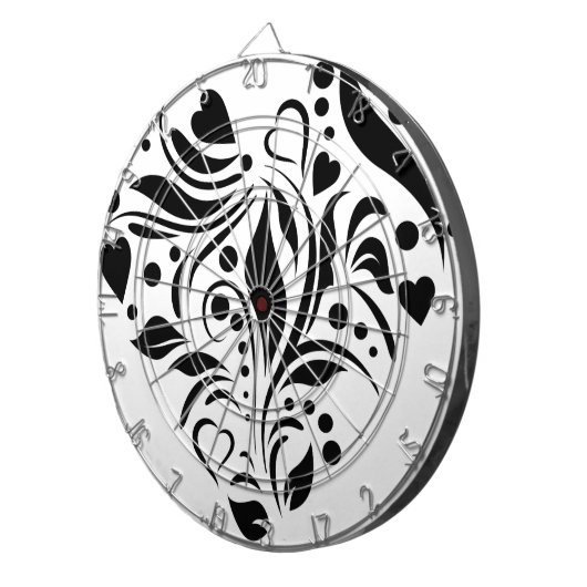 Schwarzes Herz Dartscheibe (Vorderseite rechts)