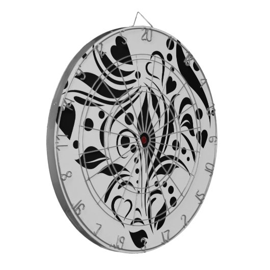 Schwarzes Herz Dartscheibe (Vorderseite Links)