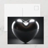 Schwarzes Herz Digital Art Postkarte (Vorne/Hinten)