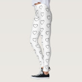 Schwarzes Herz Form Grunge trendiger Hipster Leggings (Links)