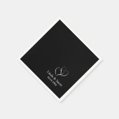 Schwarzes Herz geformt Elegante Personalisierte Ho Serviette (Ecke)