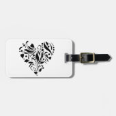 Schwarzes Herz Gepäckanhänger (Vorderseite horizontal)