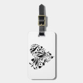 Schwarzes Herz Gepäckanhänger (Vorderseite vertikal)