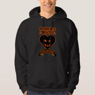 Schwarzes Herz Halloween Evil Pumpkin Face Spooky Hoodie