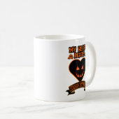 Schwarzes Herz Halloween Evil Pumpkin Face Spooky  Kaffeetasse (VorderseiteRechts)