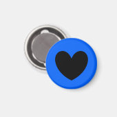 Schwarzes Herz in Blau Magnet (Vorderseite/Rückseite)