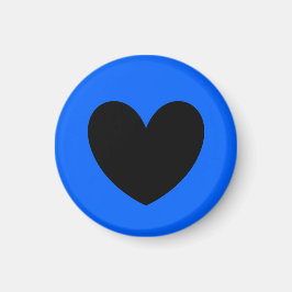 Schwarzes Herz in Blau Magnet