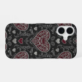 Schwarzes Herz iPhone 16 Hülle (Rückseite (Horizontal))