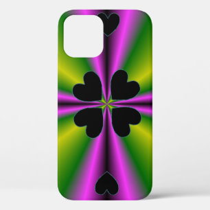 Schwarzes Herz lila rosa grüner Regenbogen Case-Mate iPhone Hülle