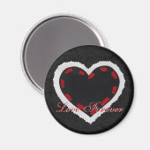 Schwarzes Herz Magnet (Vorderseite/Rückseite)