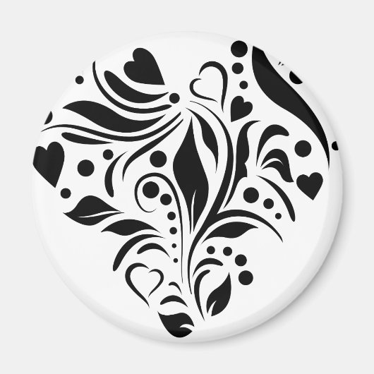 Schwarzes Herz Magnet (Vorne)