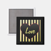 Schwarzes Herz, Magnet "Liebe" (Vorderseite/Rückseite)