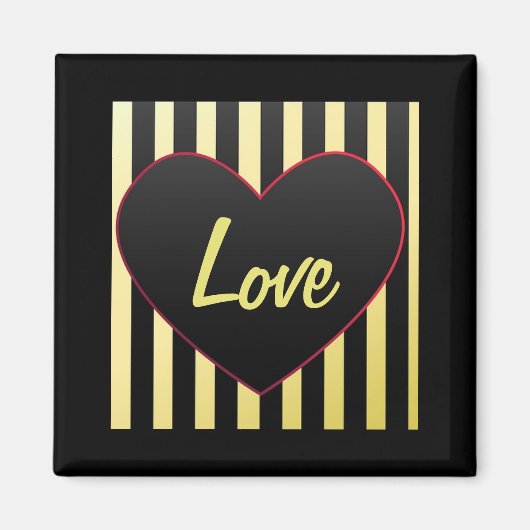 Schwarzes Herz, Magnet "Liebe" (Vorne)