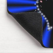 schwarzes Herz mit Sternchen auf blau - schwarz Mousepad (Ecke)