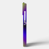 Schwarzes Herz mit Sternen auf Regenbogen Case-Mate iPhone Hülle (Rückseite / Links)