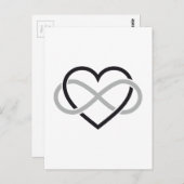Schwarzes Herz mit Unendlichkeitszeichen Postkarte (Vorne/Hinten)