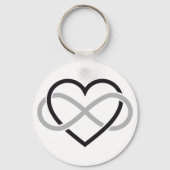 Schwarzes Herz mit Unendlichkeitszeichen Schlüsselanhänger (Vorderseite)