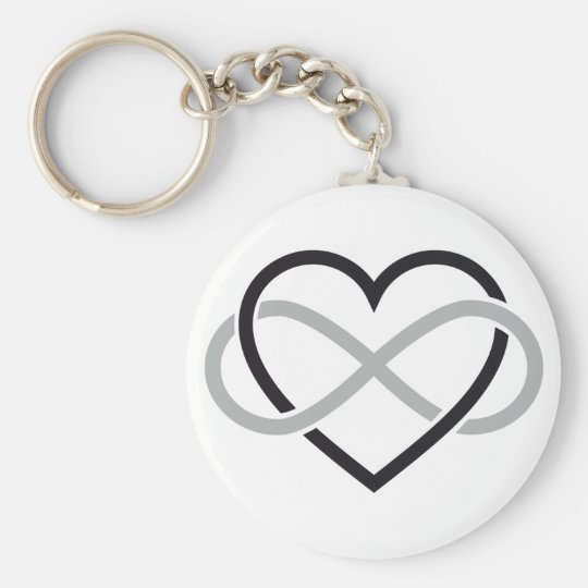 Schwarzes Herz Mit Unendlichkeitszeichen Schlusselanhanger Zazzle De