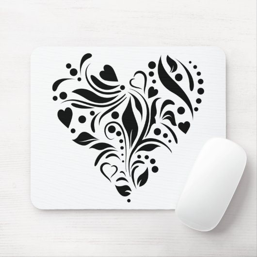 Schwarzes Herz Mousepad (Mit Mouse)
