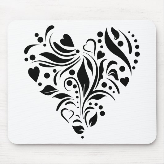 Schwarzes Herz Mousepad (Vorne)