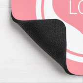 Schwarzes Herz Mousepad, rosa Mousepad (Ecke)