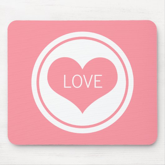 Schwarzes Herz Mousepad, rosa Mousepad (Vorne)