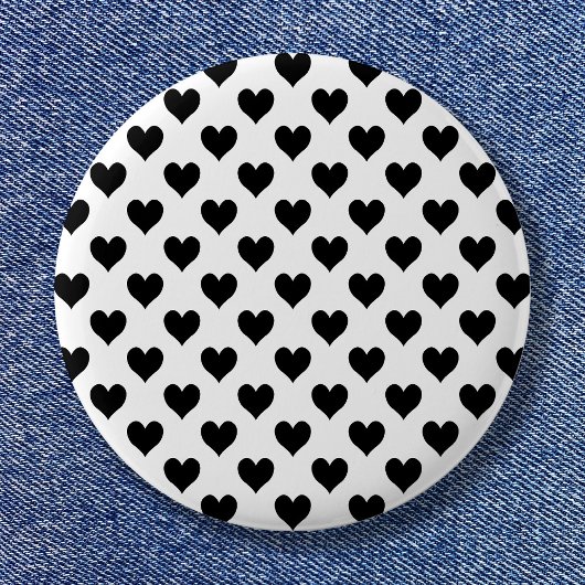 Schwarzes Herz Muster Button