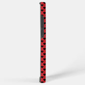 Schwarzes Herz Muster Red Background Samsung Galaxy Hülle (Rechte Seite)