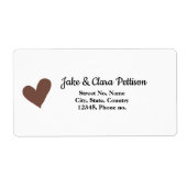 Schwarzes Herz Name Stadt Adresse Button valentine (Vorne)