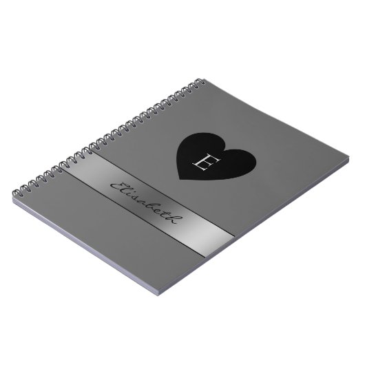 Schwarzes Herz Notizblock (Linke Seite)